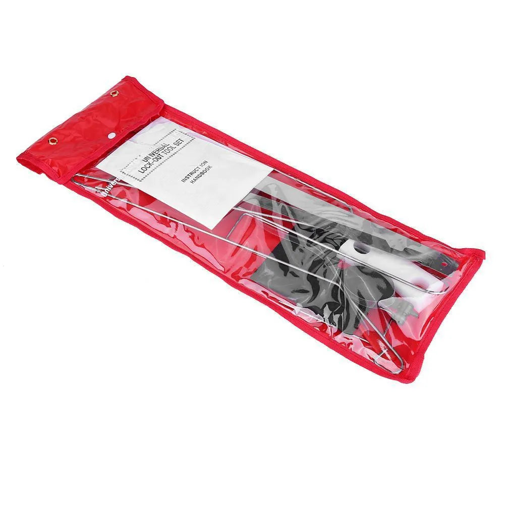 9-piece automotive maintenance aid set with air pump wedge and plastic wedges