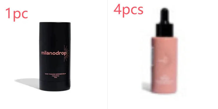 Matte Sun Tanning Black Liquid kit showing 50ml tanning drops bottle and 75ml flash cream tube