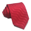 Polyester jacquard striped business tie in arrow shape, 7-8cm wide, showing striped pattern detail