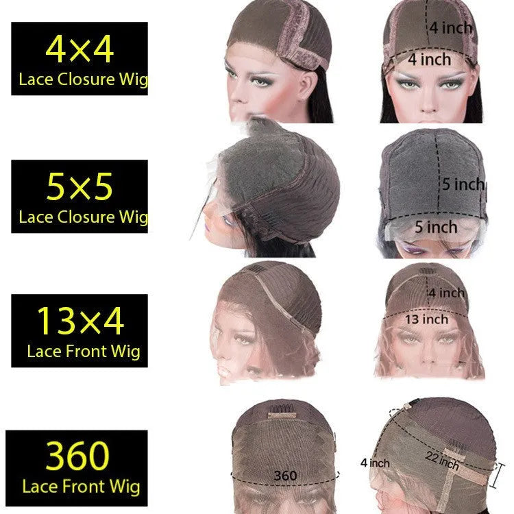 Real human hair lace front wig with transparent 4x4 lace, shown in a Star Fashion style.