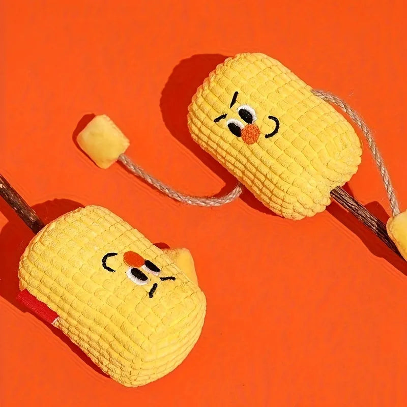 Corn cob cat dental toy with Polio wood construction and catnip infusion