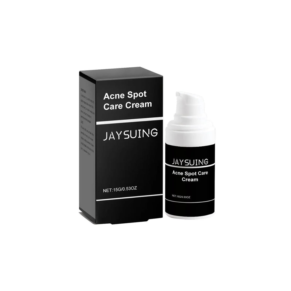 15g tube of acne cream with mint leaf and tea tree oil for facial blemish treatment