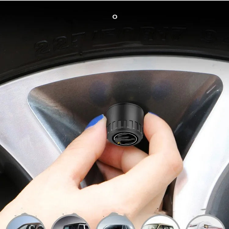 Bluetooth 5.0 automotive tyre pressure monitoring system with four sensors and installation tools