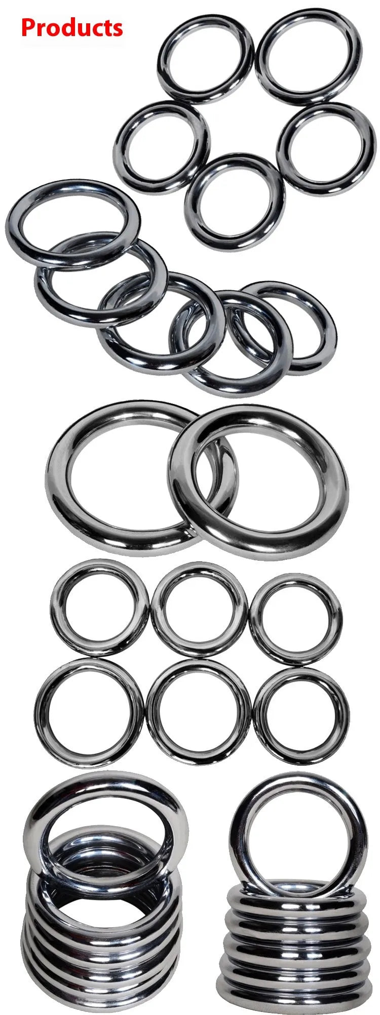 Silver electroplated carbon steel Wing Chun training ring for forearm conditioning.