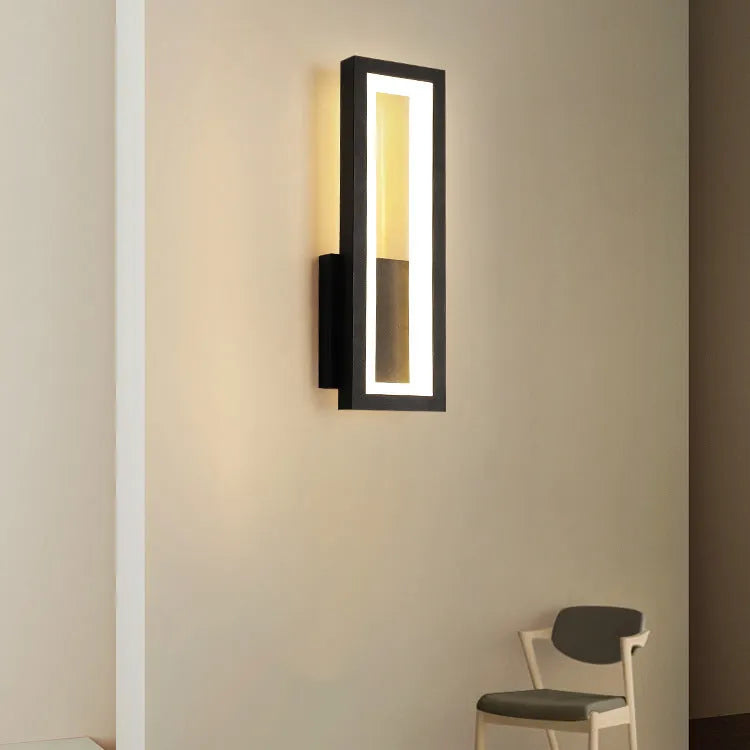 Modern Nordic corridor wall light with PVC lampshade in black, white or gold finish