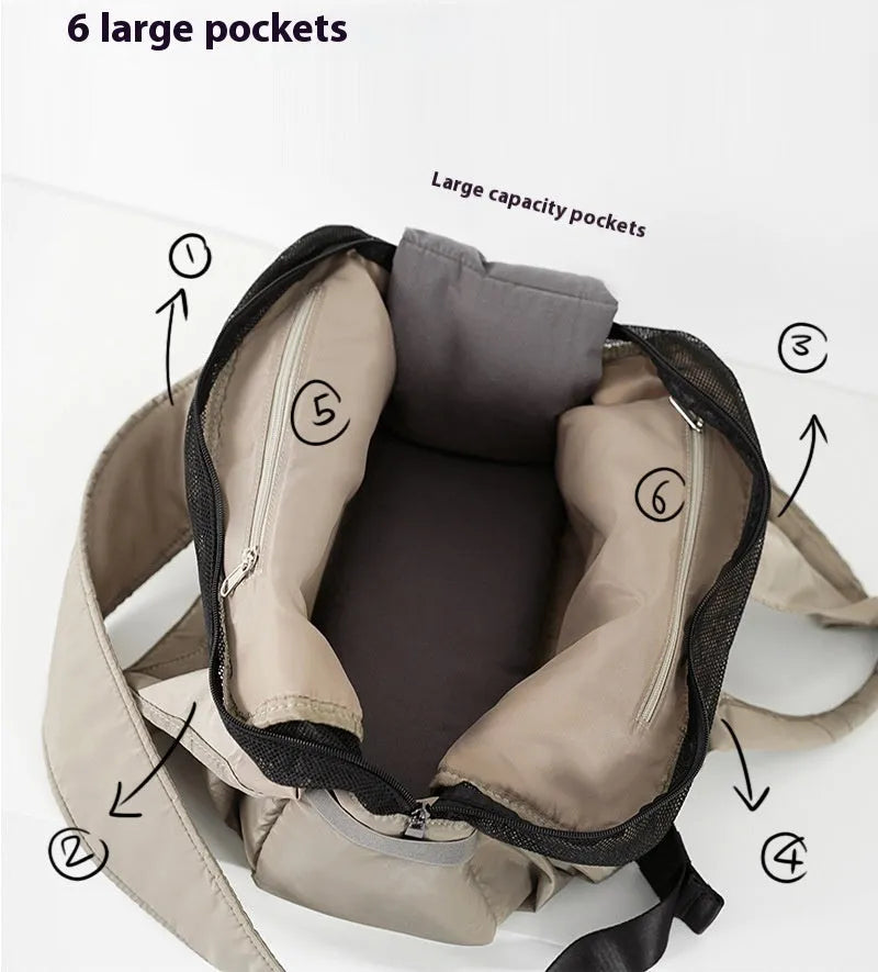 Apricot-coloured cloth pet handbag carrier for cats and small dogs, shown with dimensions 41cm long.