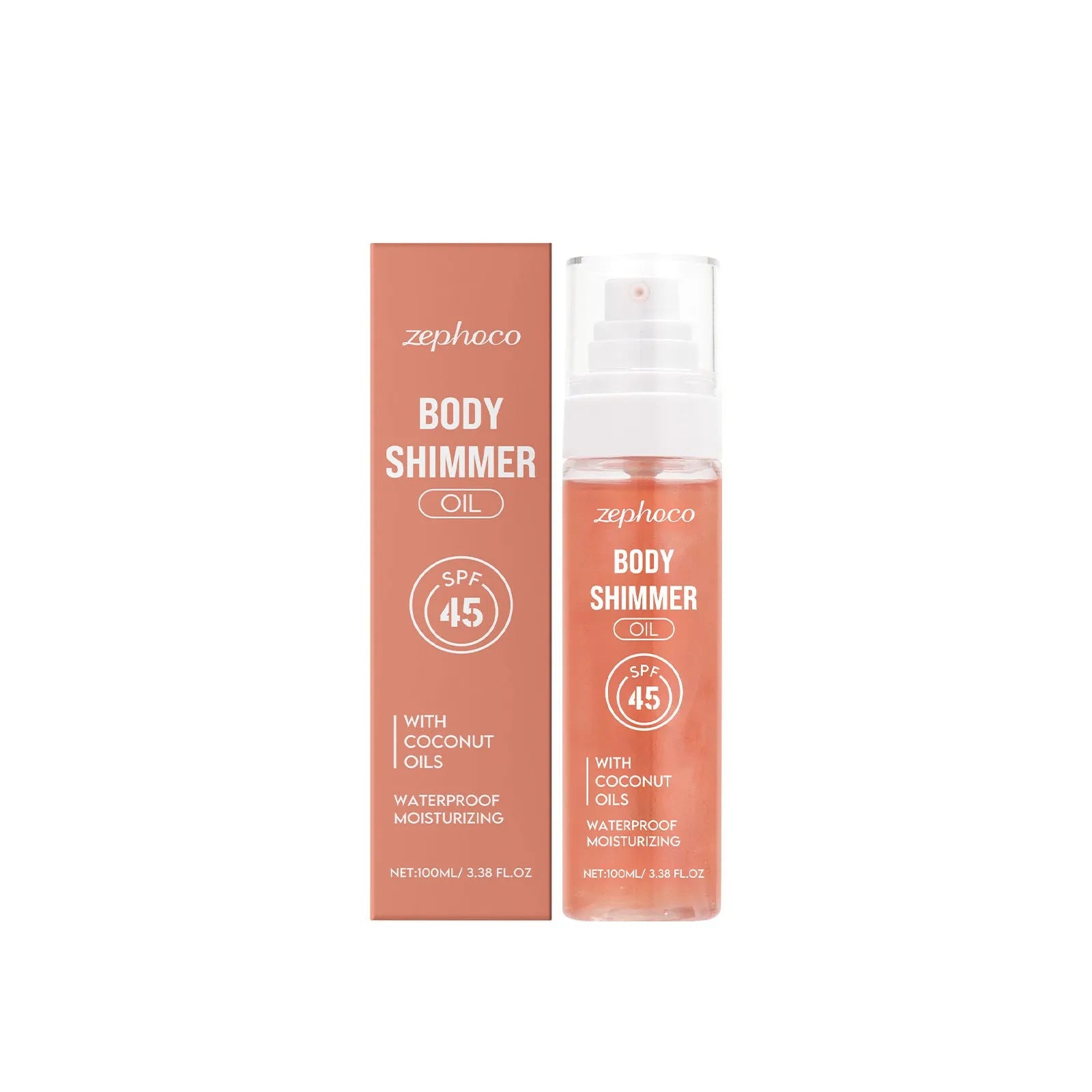 100 ml bottle of sun protection body oil with vitamin E, coconut oil and avocado oil ingredients