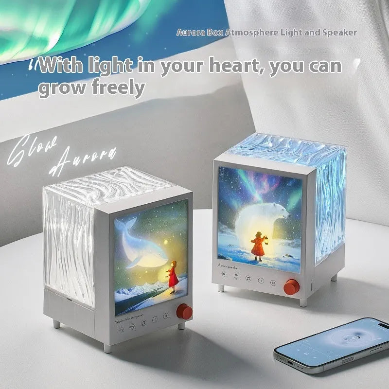 Aurora Treasure Box atmosphere projection lamp showing Star Sea Whale light colour and compact design