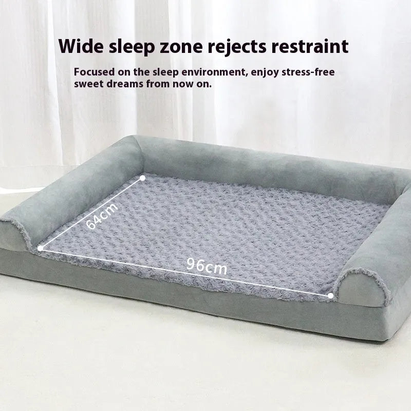 Light grey cloth indoor kennel for a large dog, showing its soft fabric construction and enclosed design.