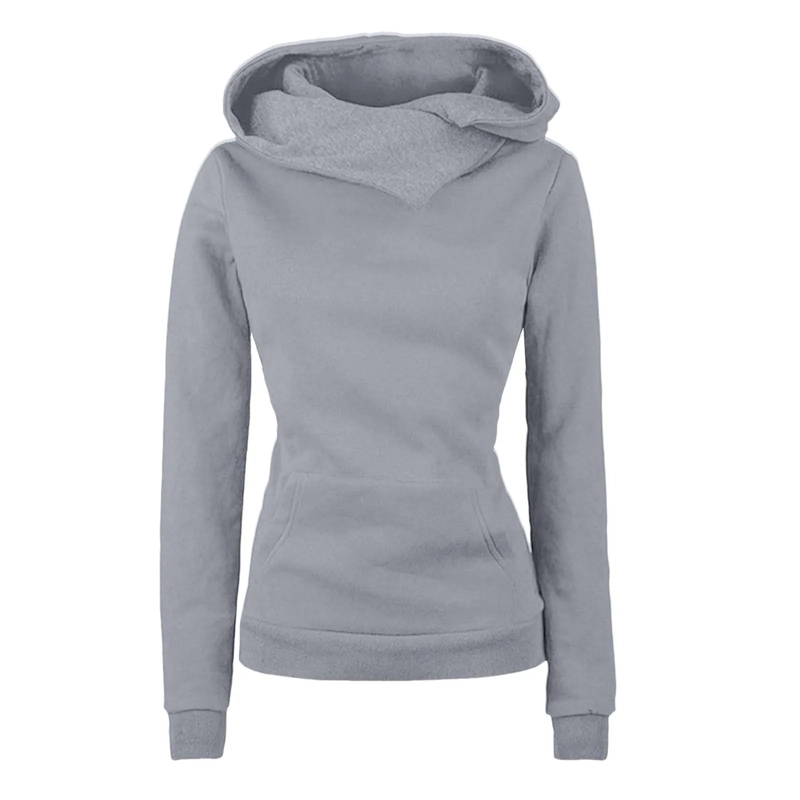 Women's irregular long sleeve sweater in solid colour casual pullover polyester fibre top