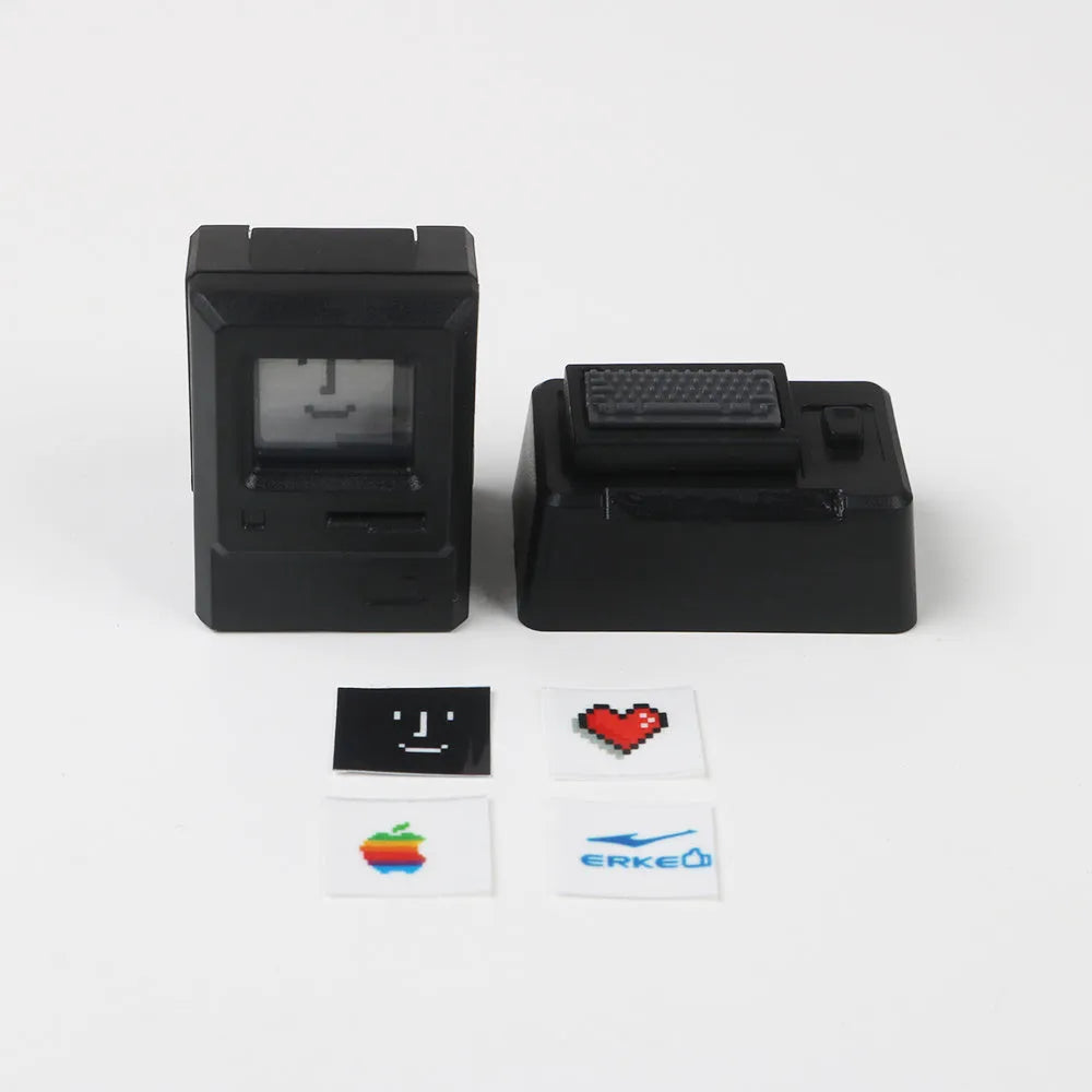 Macintosh retro transparent mechanical keyboard keycap for JKDK switches in black, retro or white colour