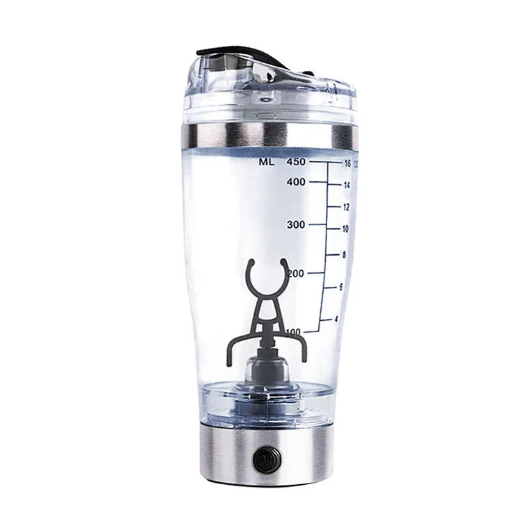 Stainless steel colour USB rechargeable electric protein shaker cup with 600ml capacity