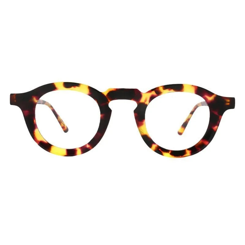 Plate frame glasses with colour stitching in hip-hop style box design
