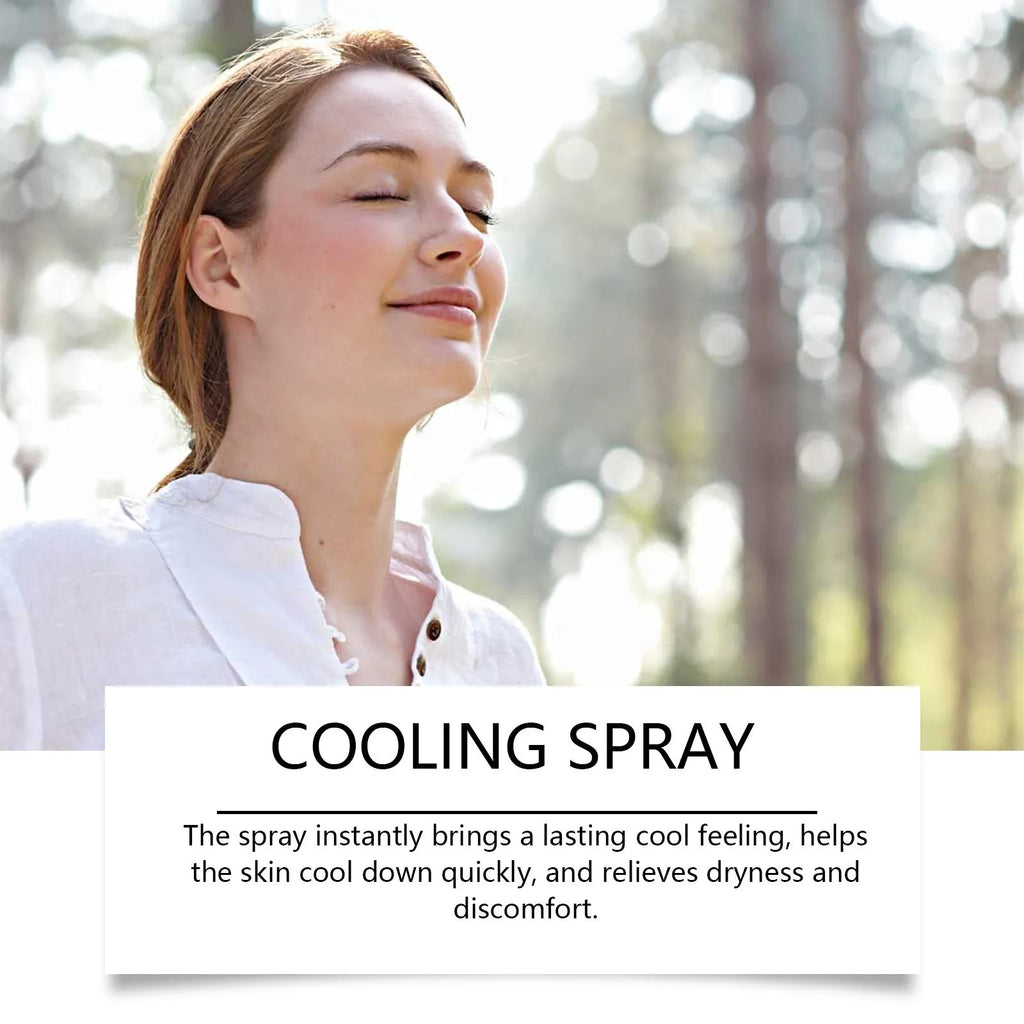 50ml portable cooling spray bottle with mint extract for summer outdoor heat relief