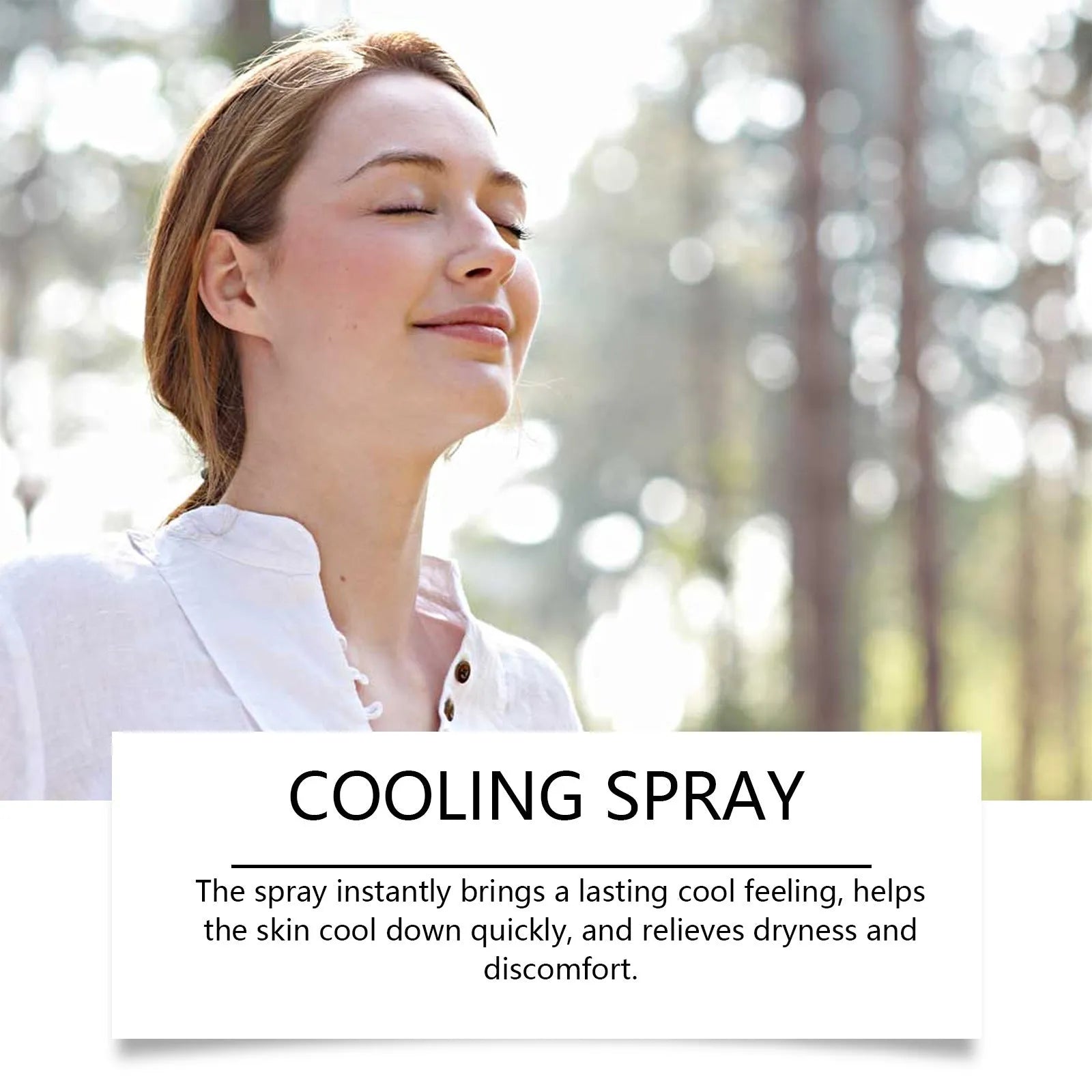 50ml portable cooling spray bottle with mint extract for summer outdoor heat relief