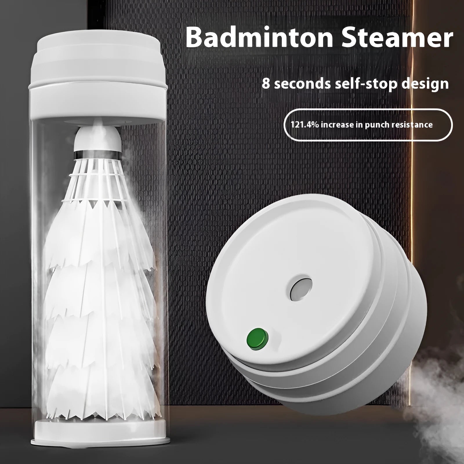 Rechargeable badminton globe digester spray humidifier with 8-second self-stop timer and 5V USB input