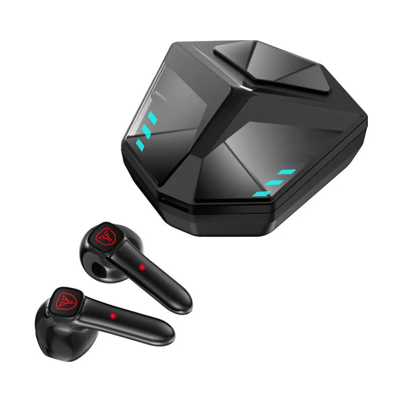 A compact, fashionably simple wireless Bluetooth gaming headset with noise reduction.