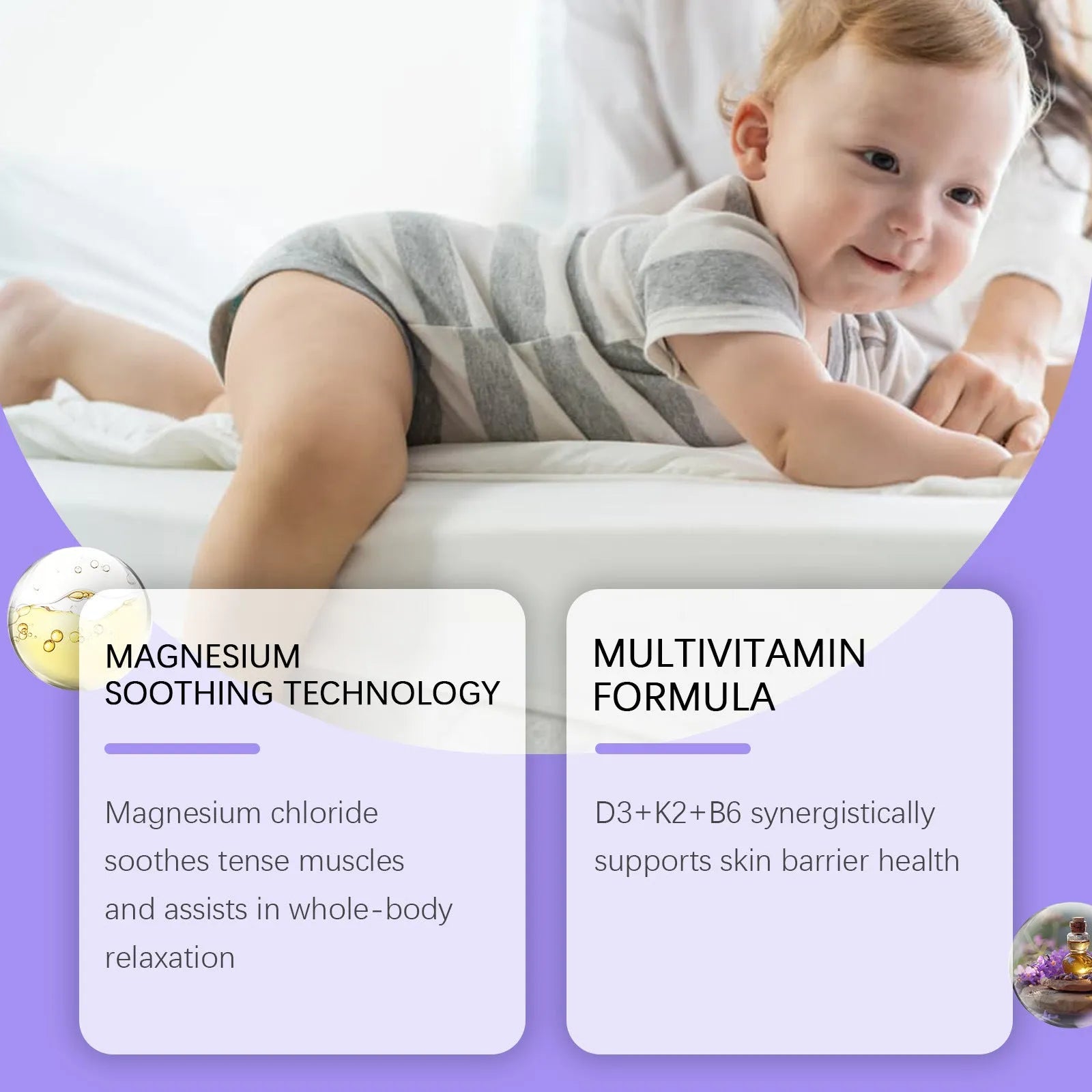 114g jar of 4-in-1 magnesium cream for children with vitamins and lavender oil