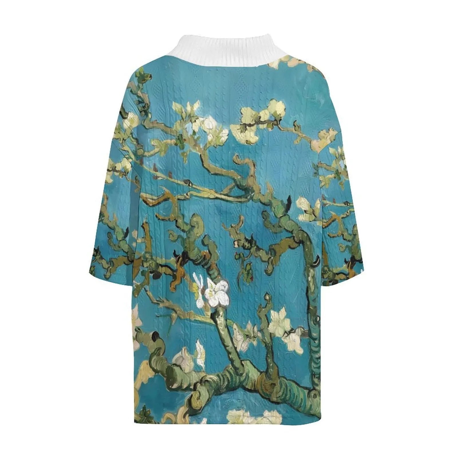 Peacock blue men's knitted casual suit with matching T-shirt top and shorts laid flat.