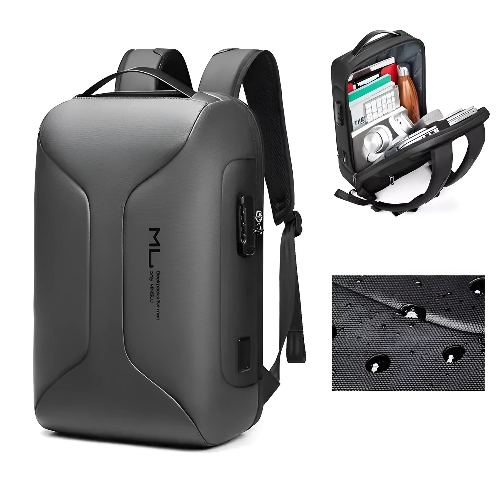Men's 50L business travel backpack in Oxford cloth with waterproof anti-theft features and air pillow straps
