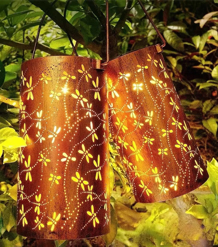 Decorative iron solar courtyard ceiling lamp with waterproof IP55 rating