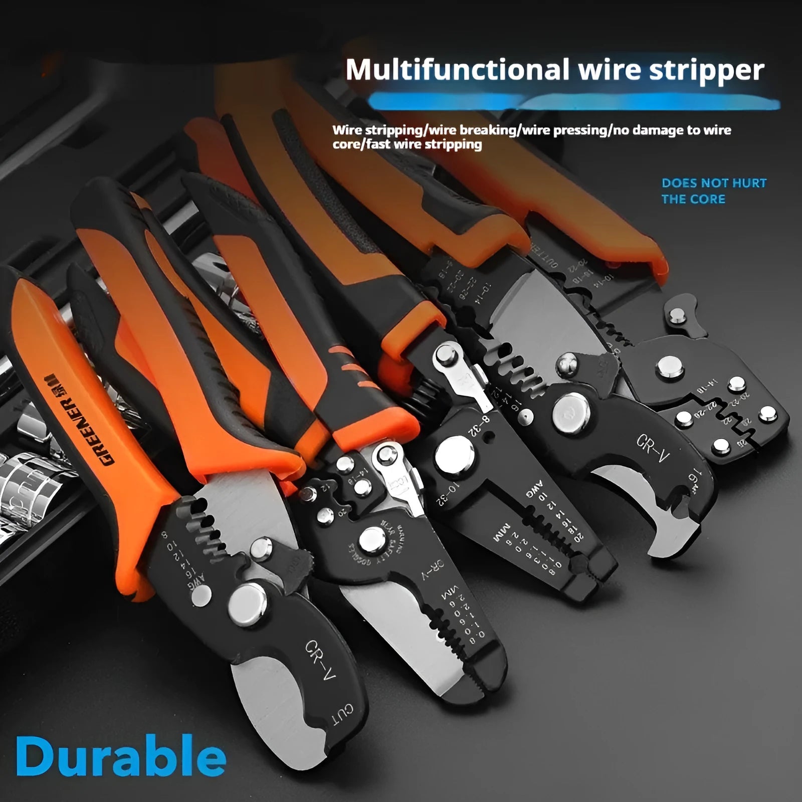 Fully automatic wire stripper tool with box mounted design and high carbon steel blades