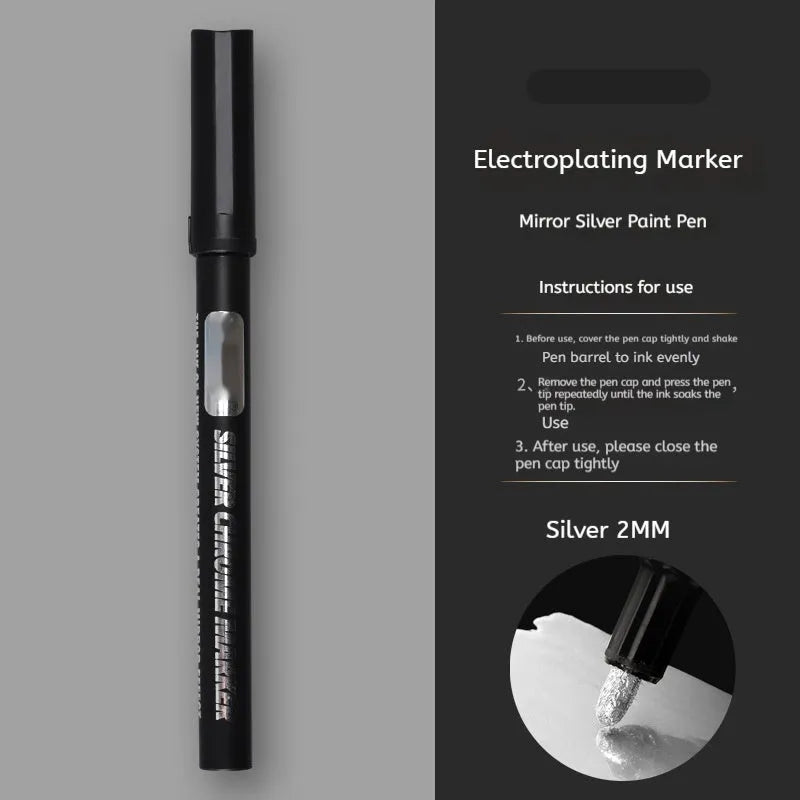 Waterproof mirror marker pen with plastic casing for writing on glass and tile surfaces