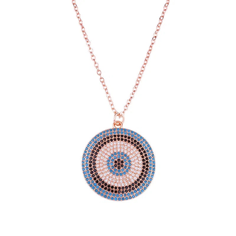 18K gold plated copper clavicle chain necklace with snake bone chain and zircon pendant, adjustable 21-50cm