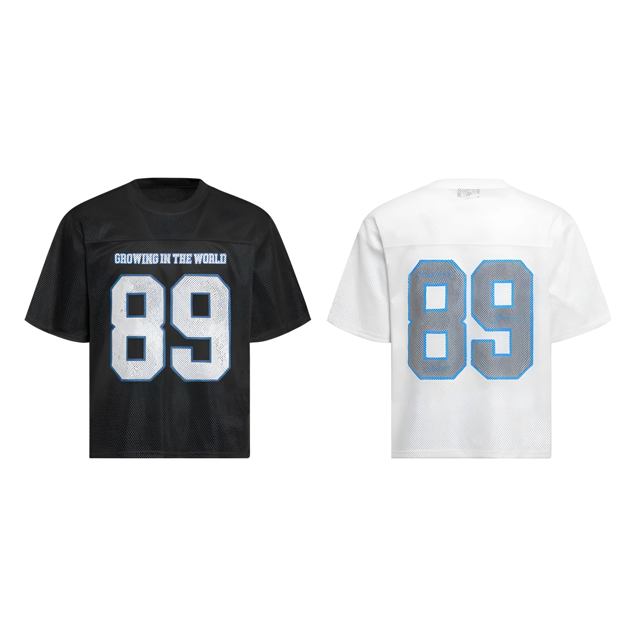 Loose fitting casual T-shirt in black or white colour with regular short sleeves