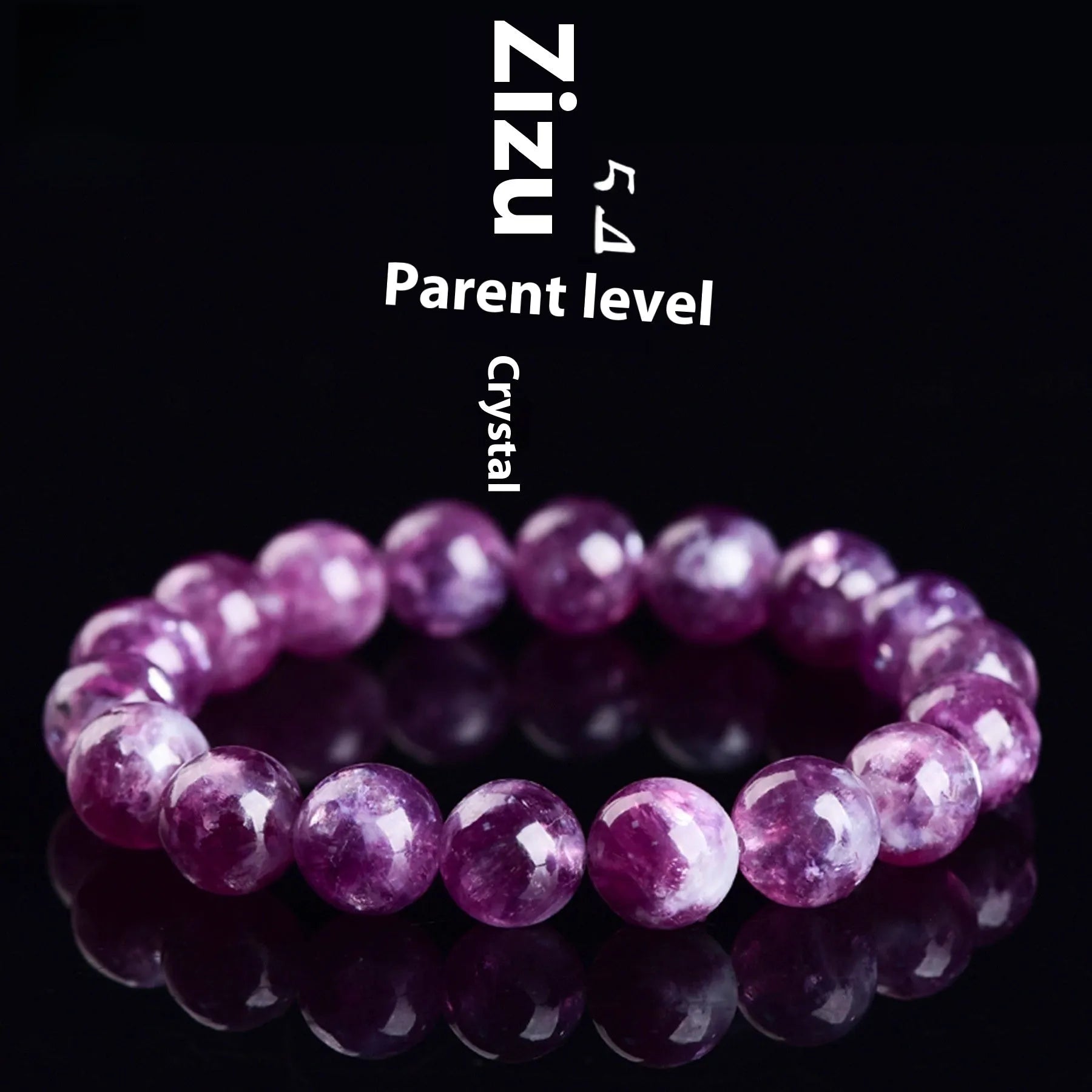 Purple Grandmother Crystal Bracelet with geometric shapes and polished finish