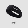 Seamless knitted exercise hair band in black, grey and blue colours for sports.