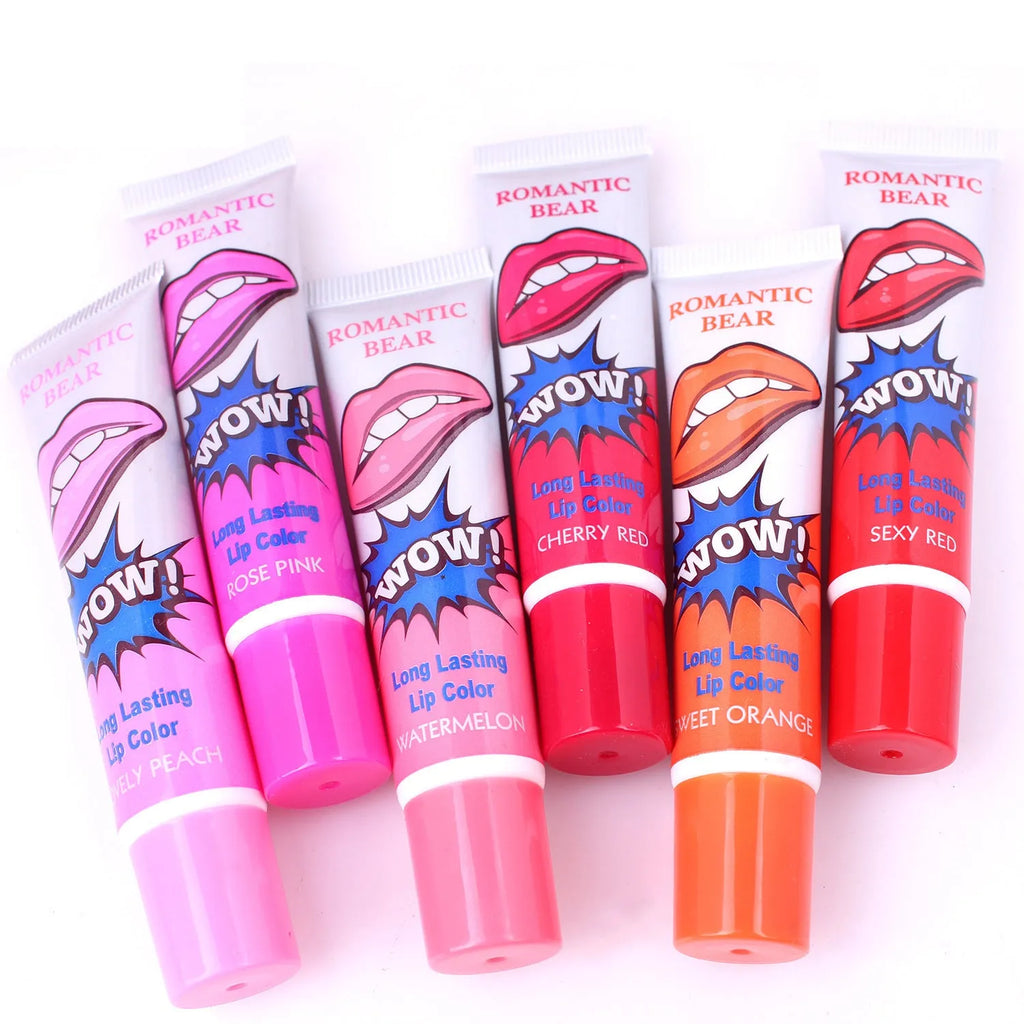 6 colour tear off liquid lipstick waterproof long lasting lip gloss mask moisture mineral peel off