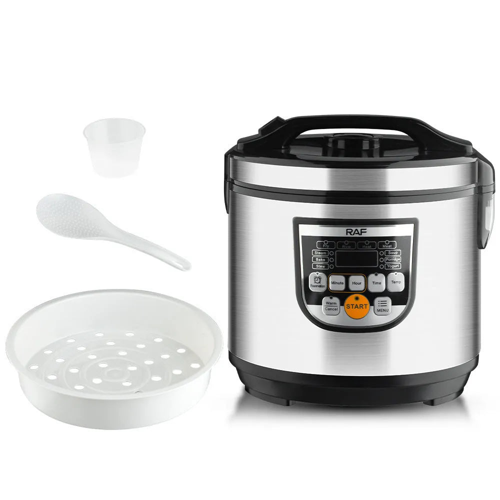 5L multifunctional rice cooker with LCD display, button control, colour R178, aluminium alloy lining