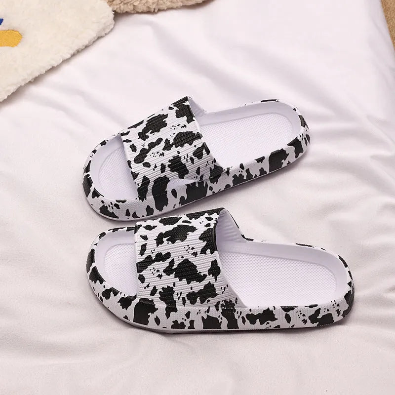 Women's leopard print EVA slippers with thick sole in multiple animal print colour options
