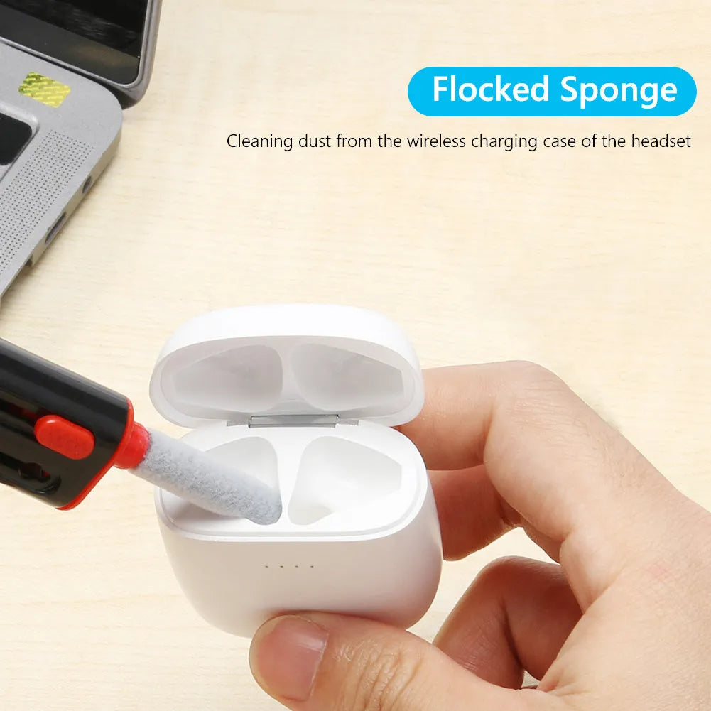 AirPods Pro cleaning kit with dual-headed pen, flocking sponge, brush and metal nib for wireless earbuds