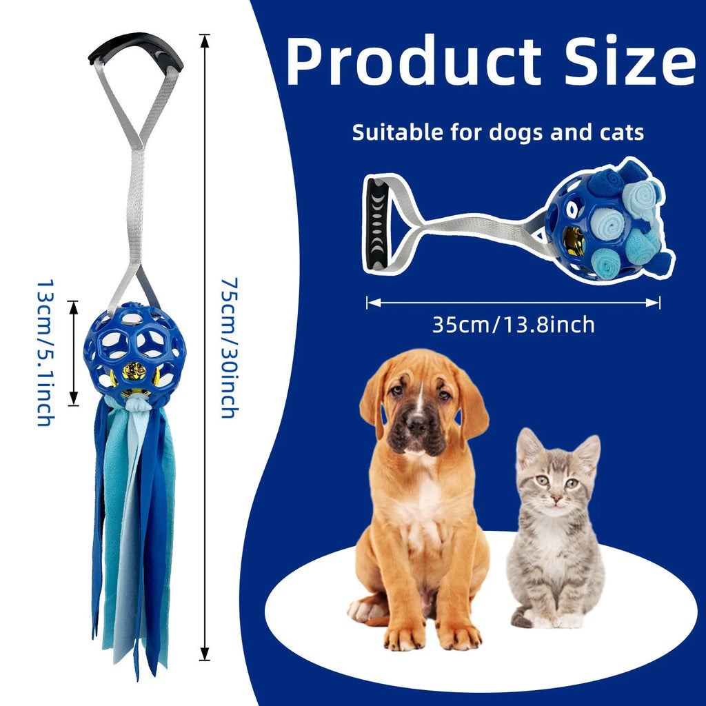 TPR hollow interactive toy ball for pets with bell sound in multiple colours