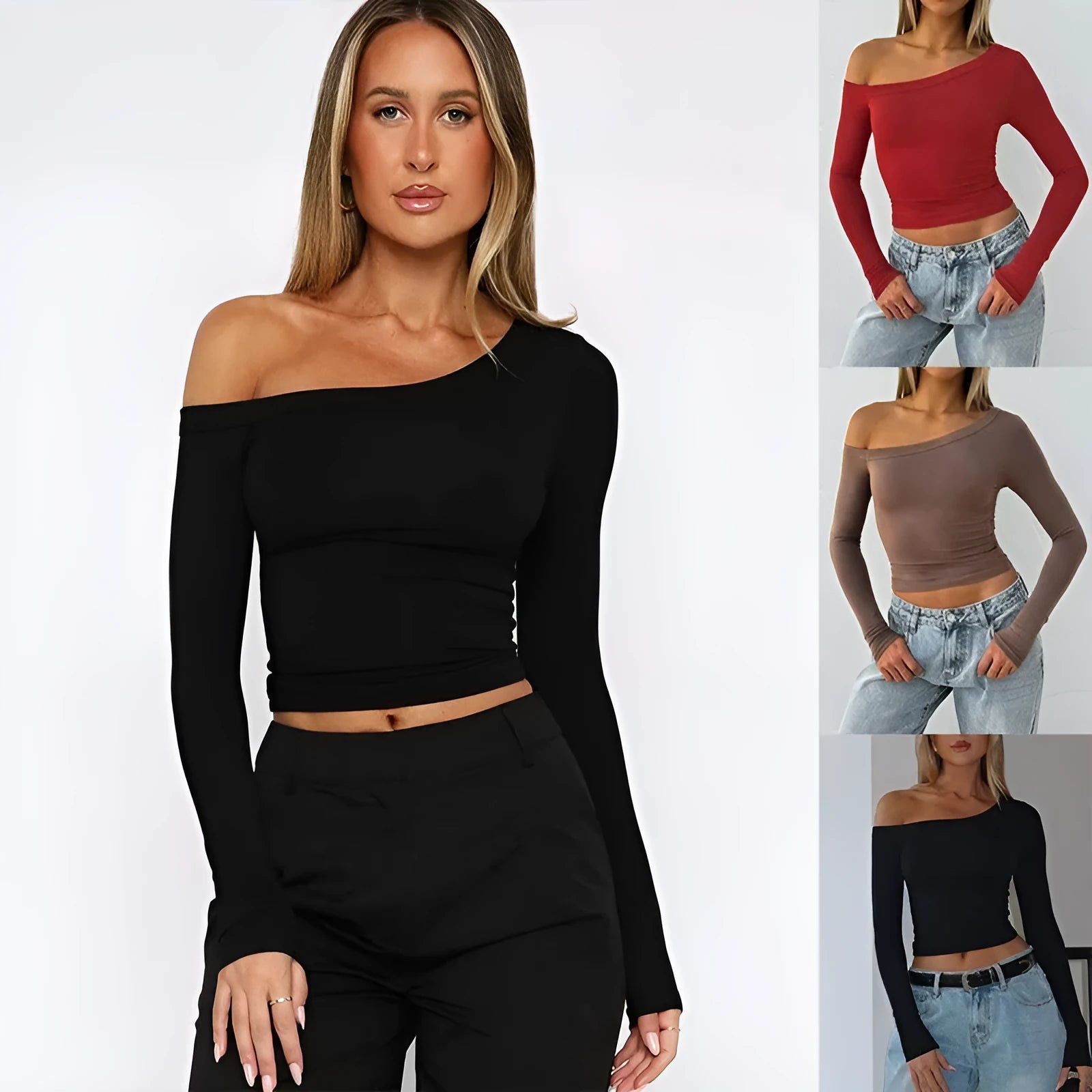 Women's slim fit knitted cardigan with cross shoulder straps in solid colour