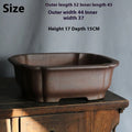 Rectangular purple sand bonsai flower pot with modern design for floor plant displays