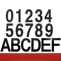 Black stainless steel sticky house number sign measuring 7.5cm with self-adhesive backing.