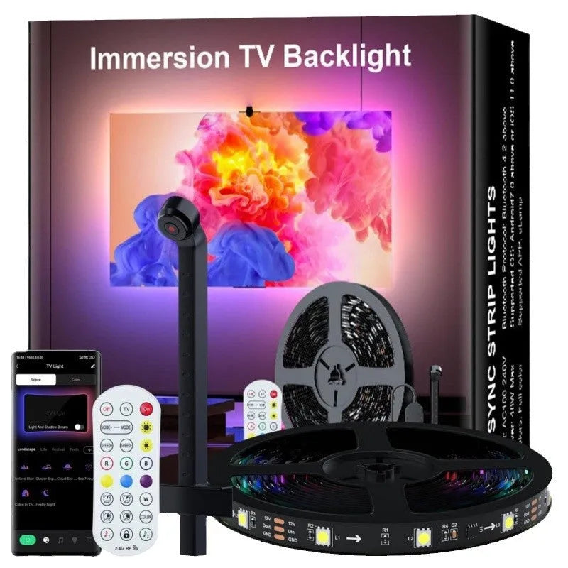 5-metre RGB ambience light strip with camera sync for gaming and TV background lighting