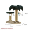 Solid wood cat climbing frame with sisal rope scratching surfaces and turntable teaser in clown hat design