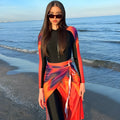 Women's conservative polyester bikini three-piece set in colour 427