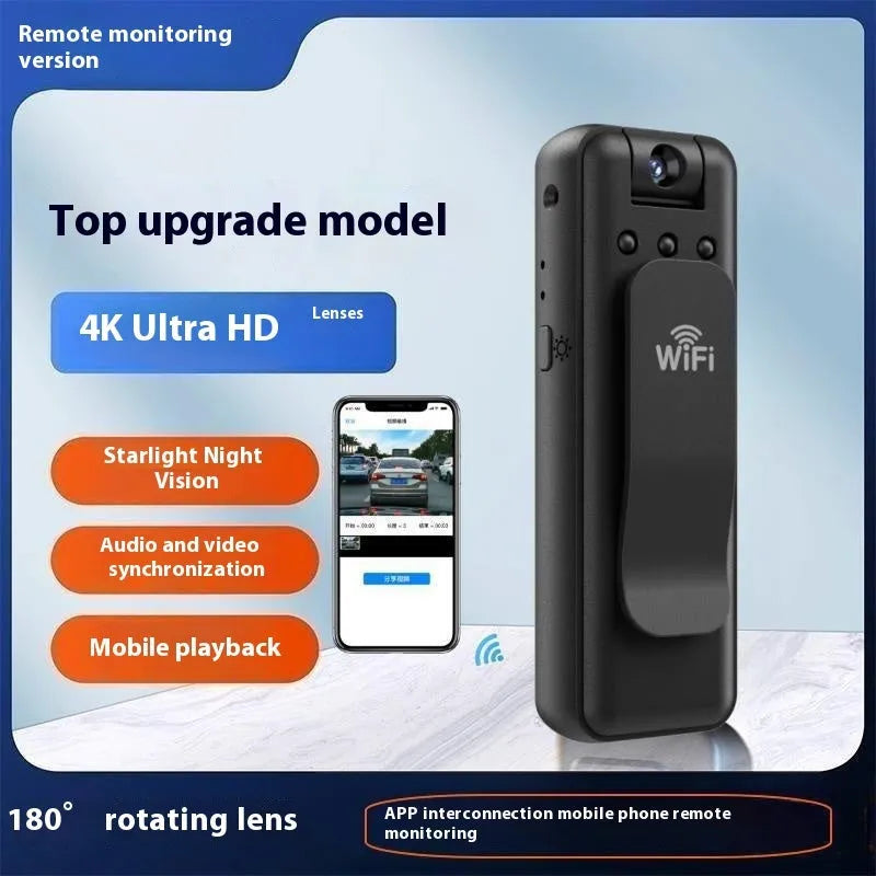 Black back splint surveillance camera with Type-C port and WIFI connectivity