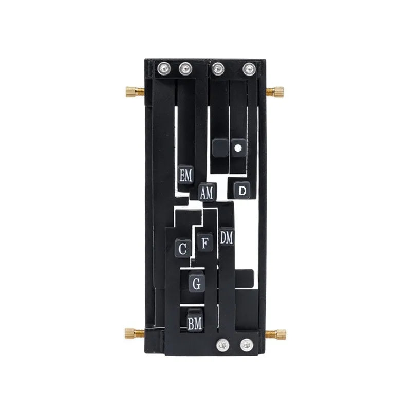 Black automatic guitar chord practice device for folk playing and singing coordination