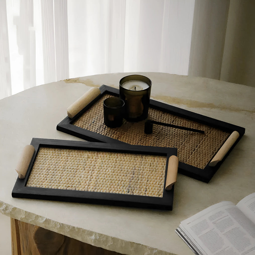 Pine wood compartment dining tray showing separated sections for organised serving
