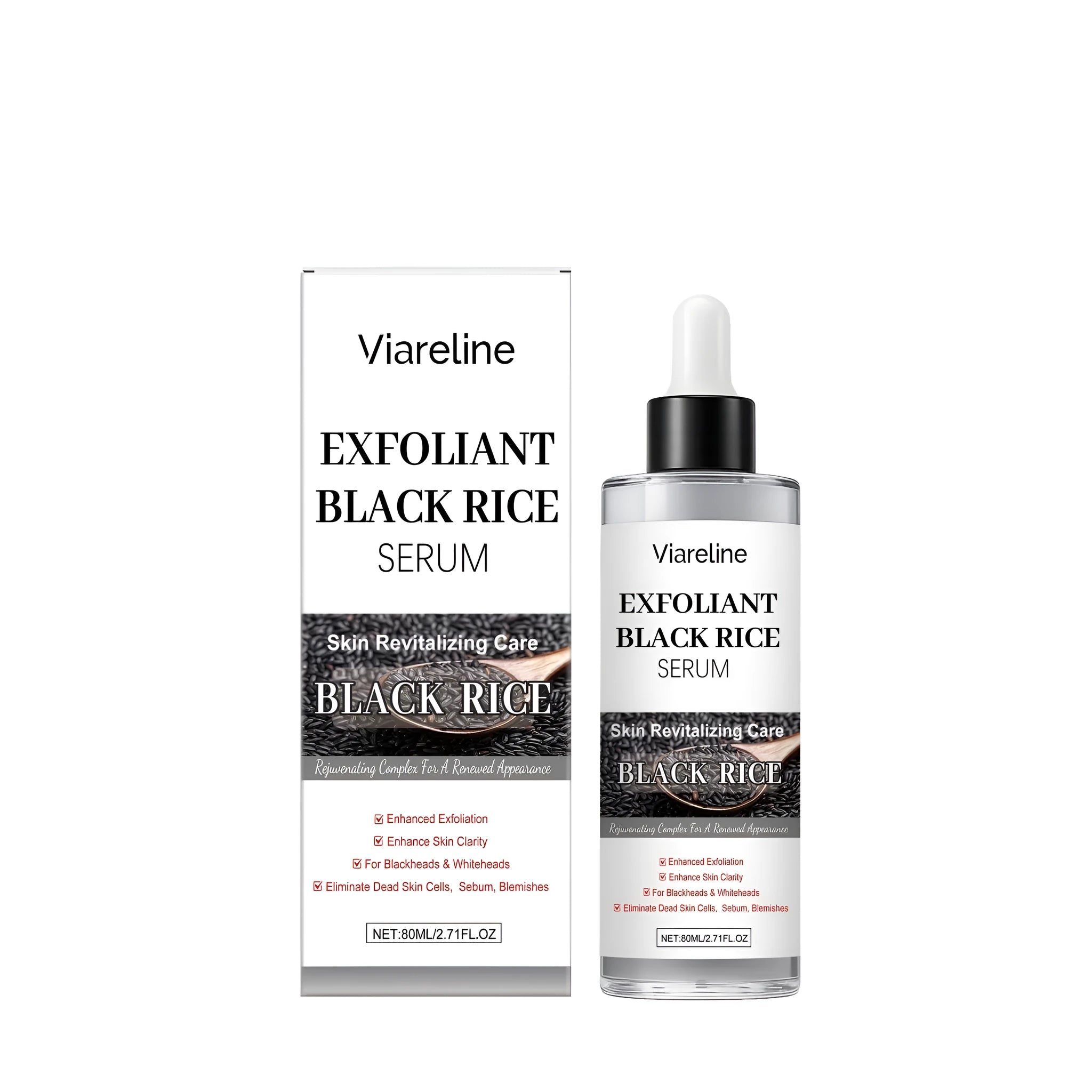 80ml bottle of Black Rice Exfoliating Liquid face wash gel
