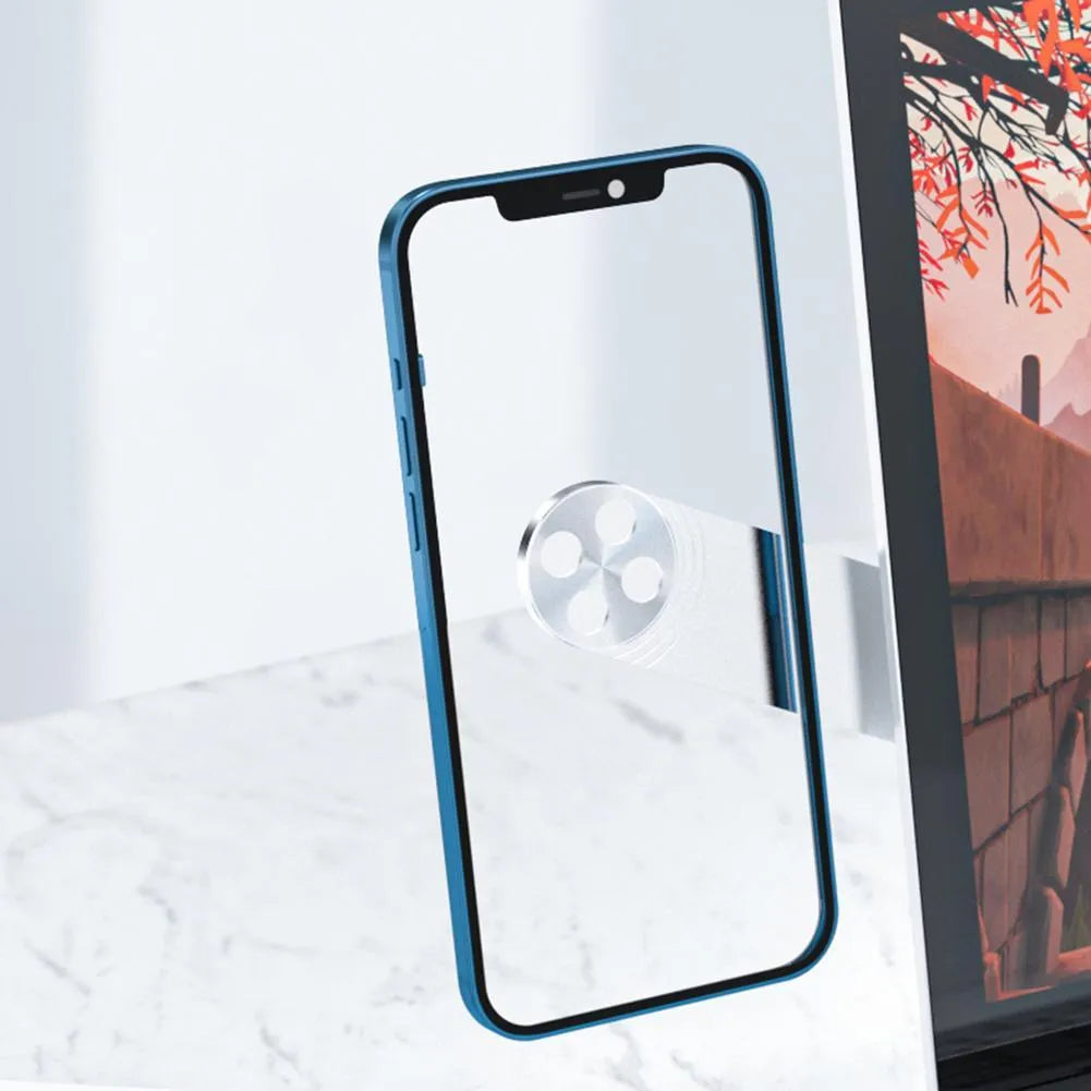 Black aluminium laptop phone holder mounted to computer monitor with smartphone attached