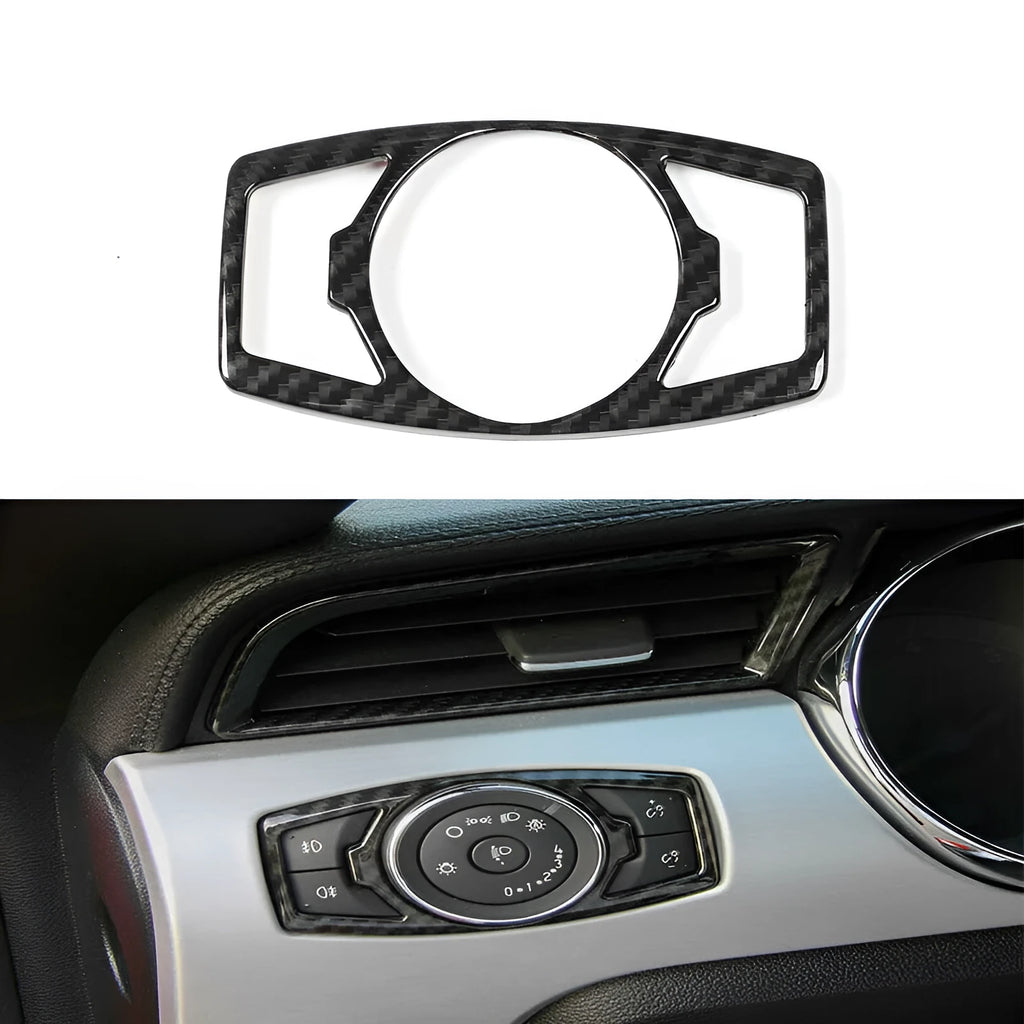 Carbon fibre pattern ABS paster for Ford F150 Raptor headlight control area 2015-2019