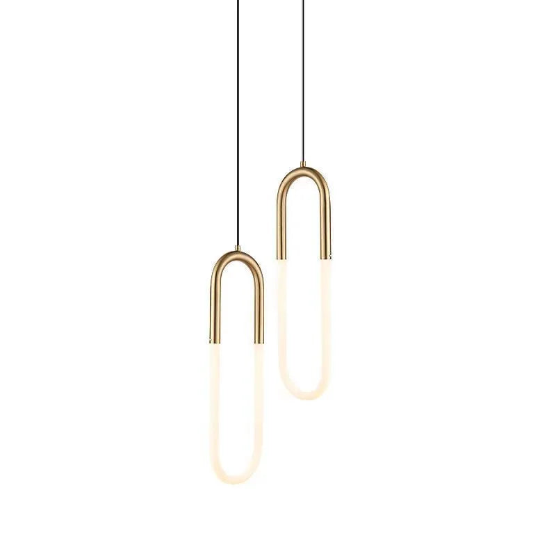 Nordic minimalist U-shaped bedside chandelier pendant light with a 200mm size.