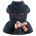 Polyester berber fleece pet skirt for dogs and cats in baby letter print design